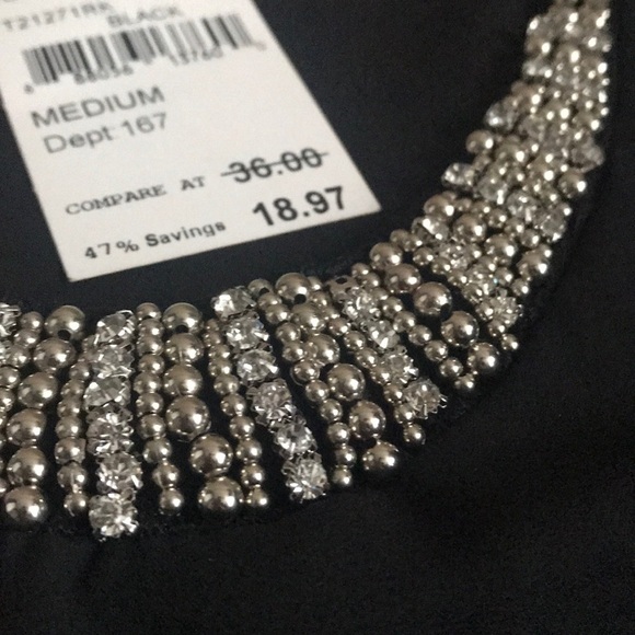 Soprano Brand New Black Embellished Fancy Tee - Picture 8 of 8